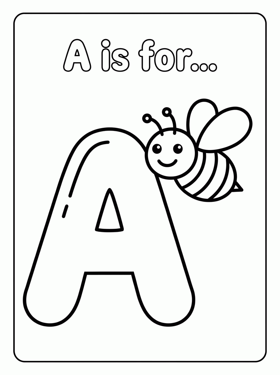 Letra A de Abelha para colorir