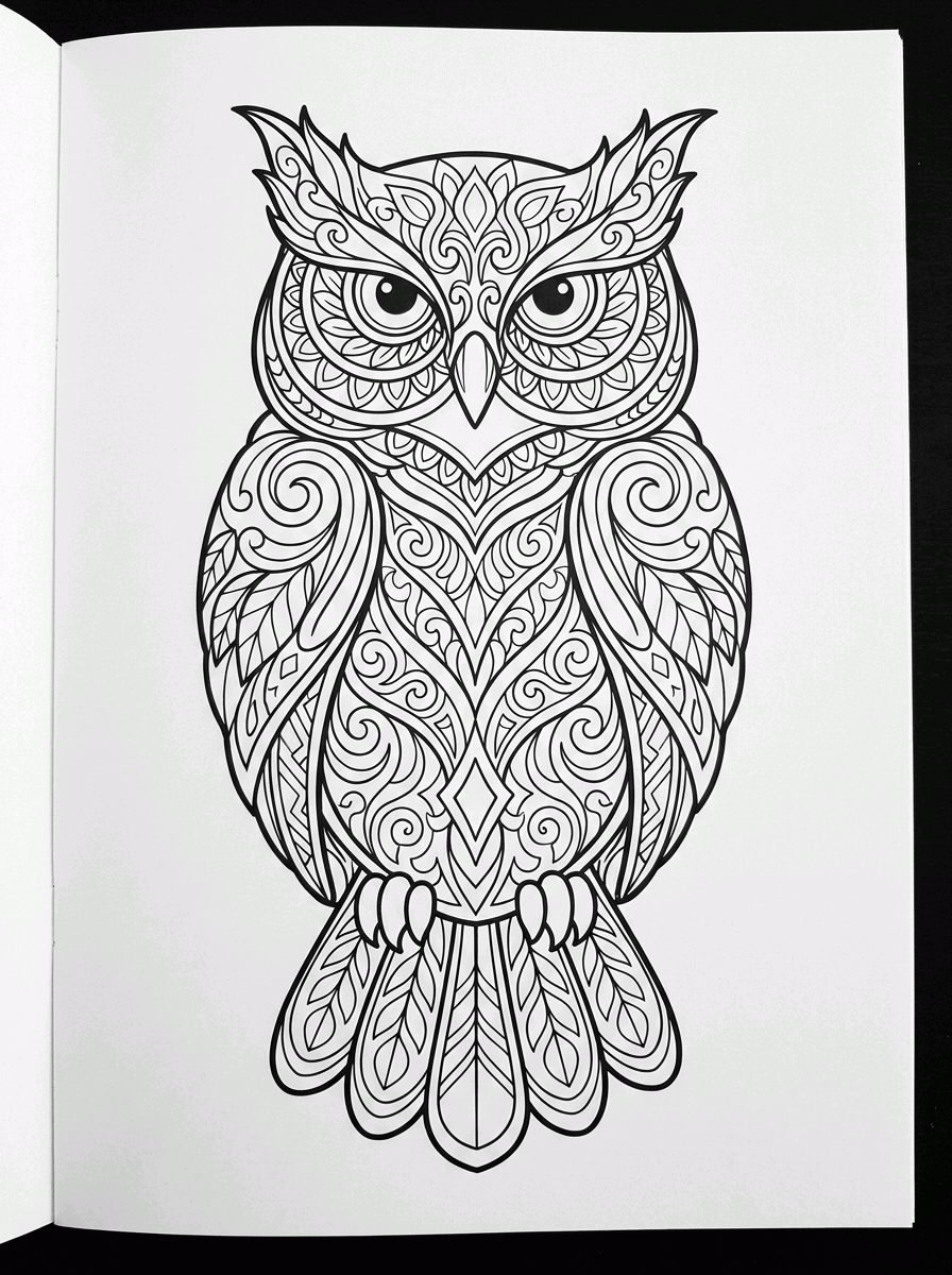 Coruja Antiestresse para colorir
