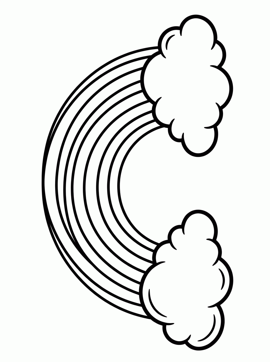 Arco-íris com Nuvens para colorir