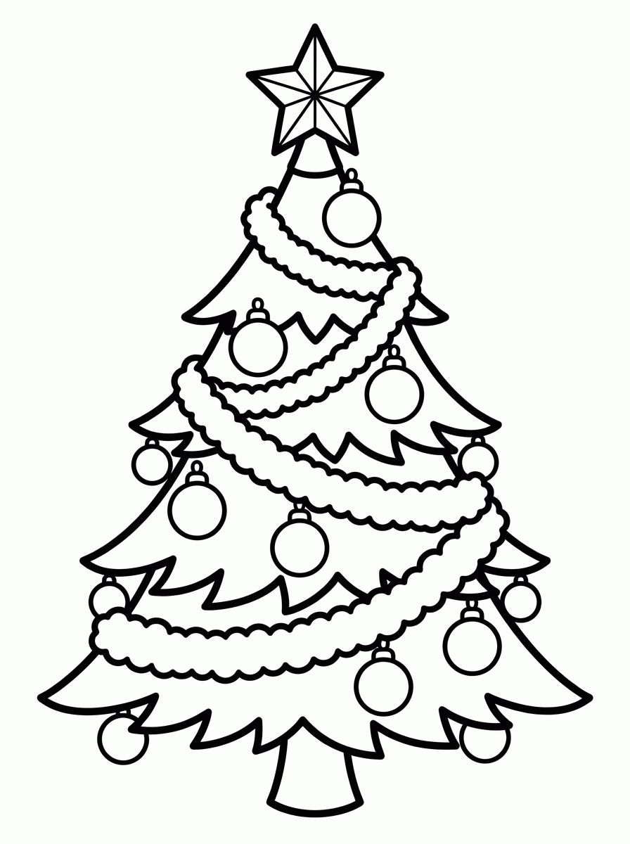 Árvore de Natal Decorada para colorir
