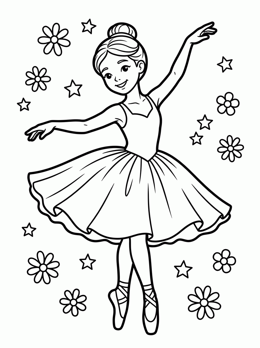 Bailarina Dançando para colorir