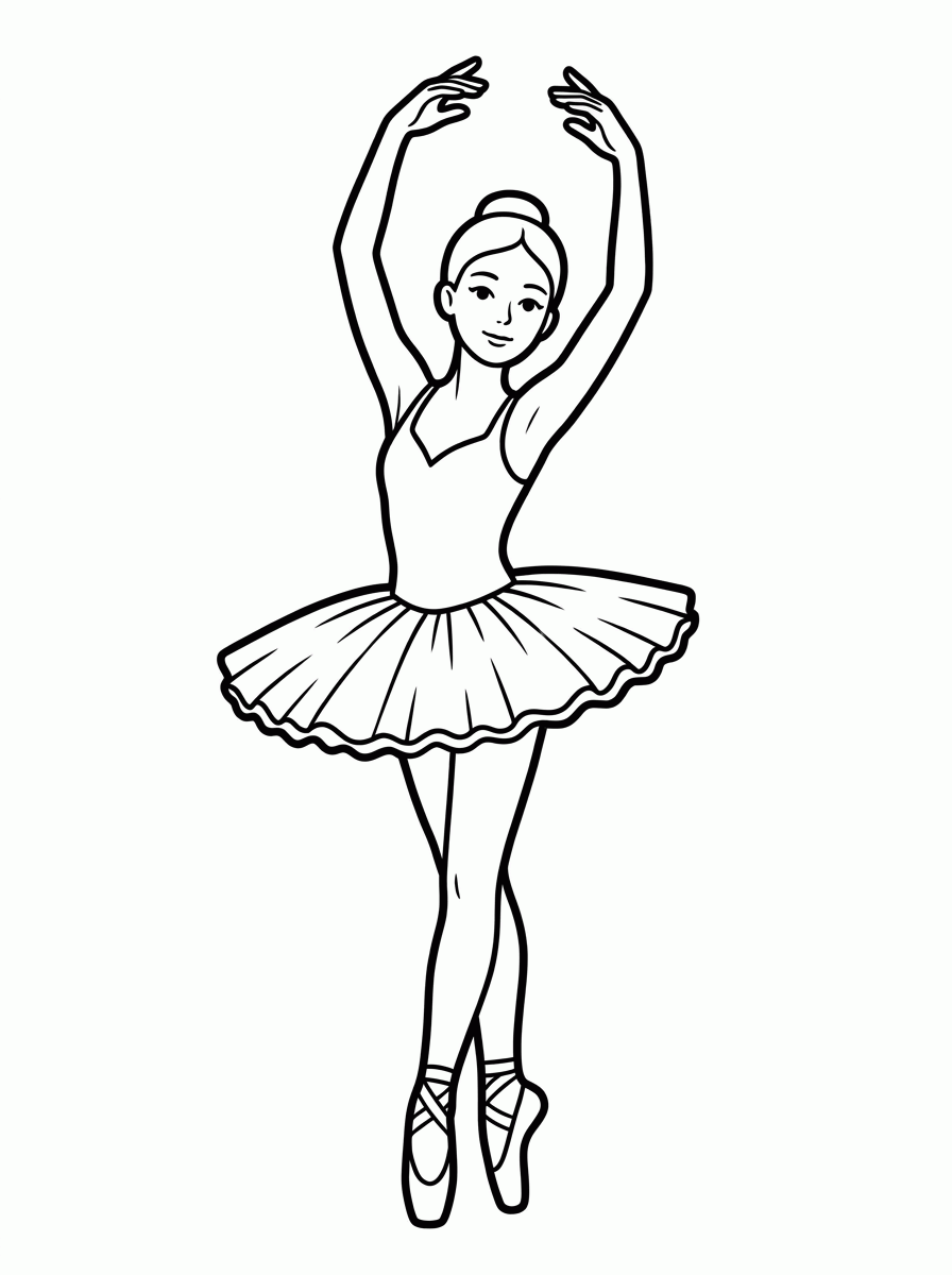 Bailarina na Ponta para colorir