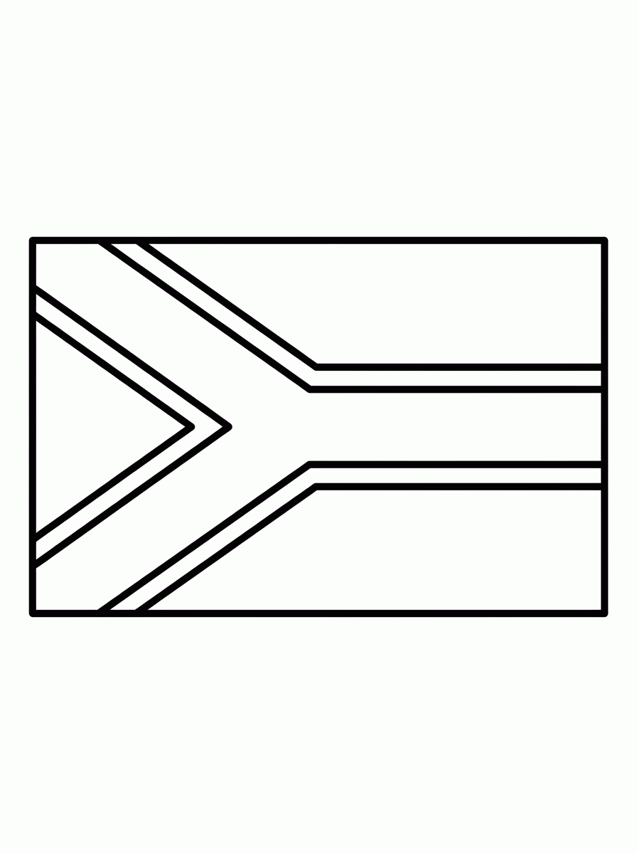 Bandeira da Africa do Sul (Flat) para colorir