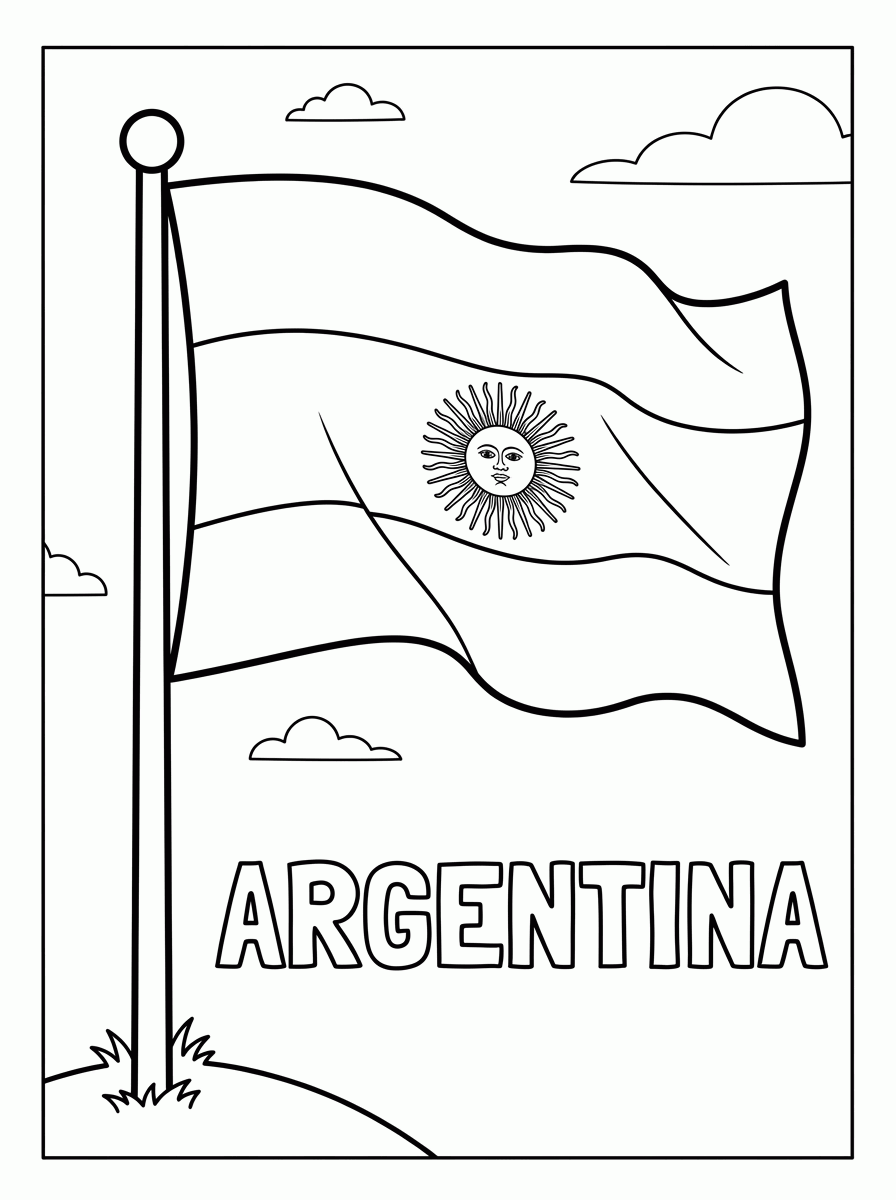 Bandeira da Argentina para colorir
