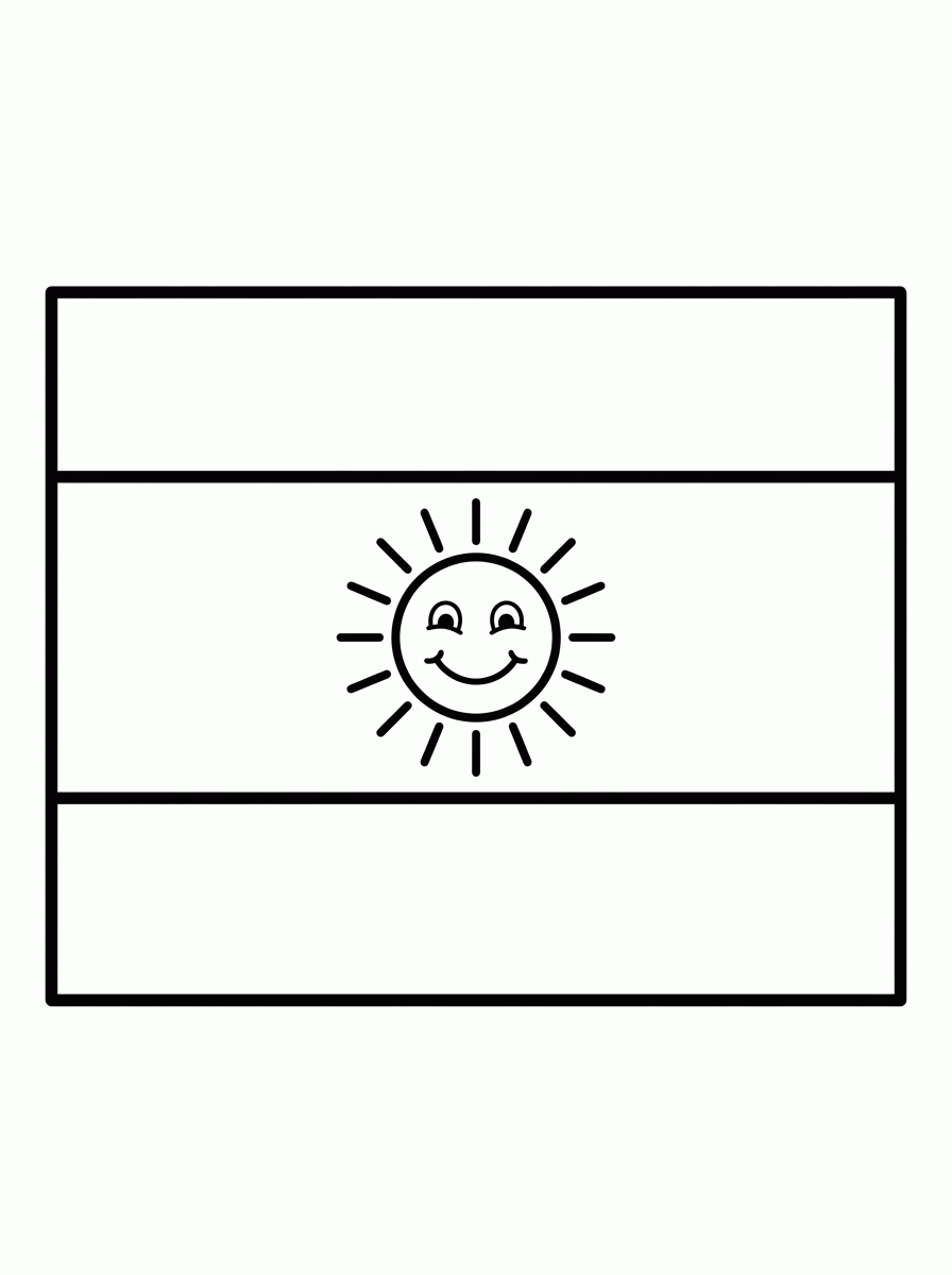 Bandeira da Argentina (Flat) para colorir