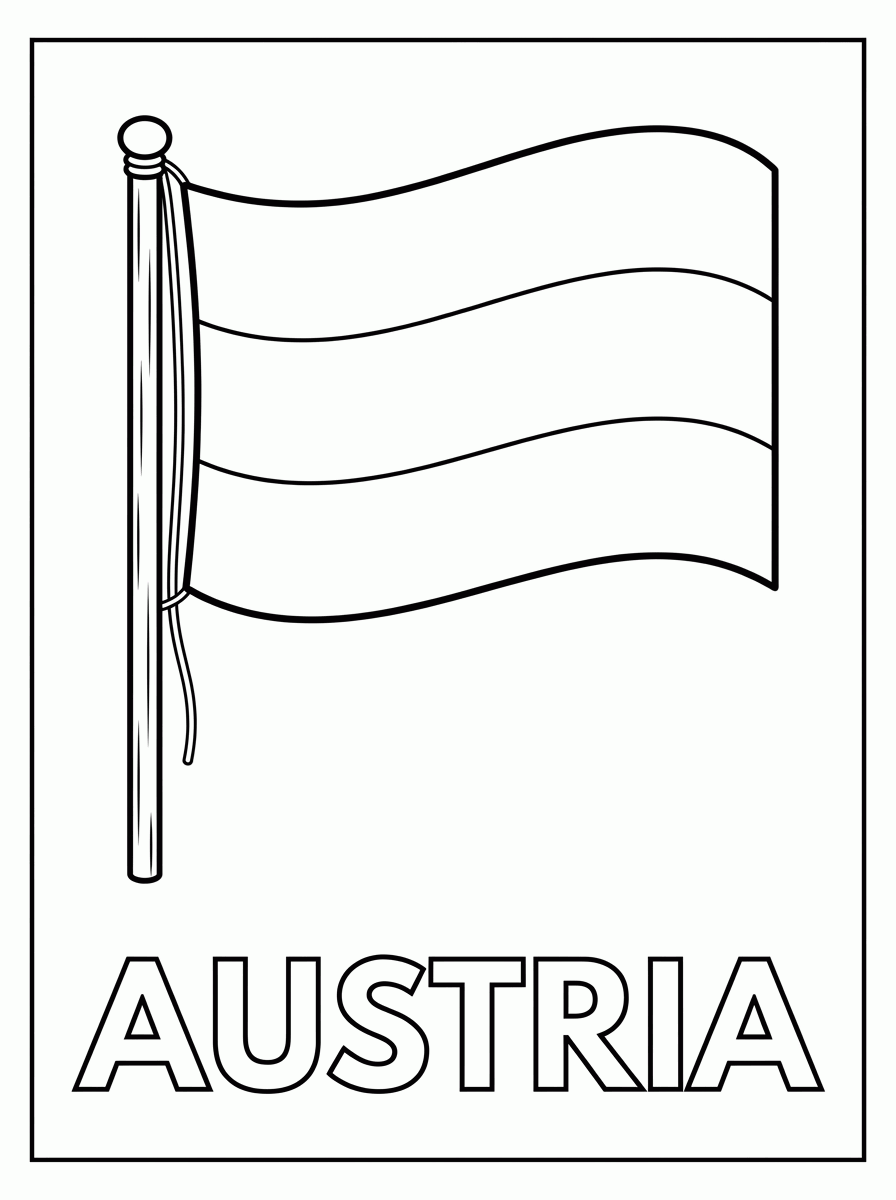 Bandeira da Áustria para colorir