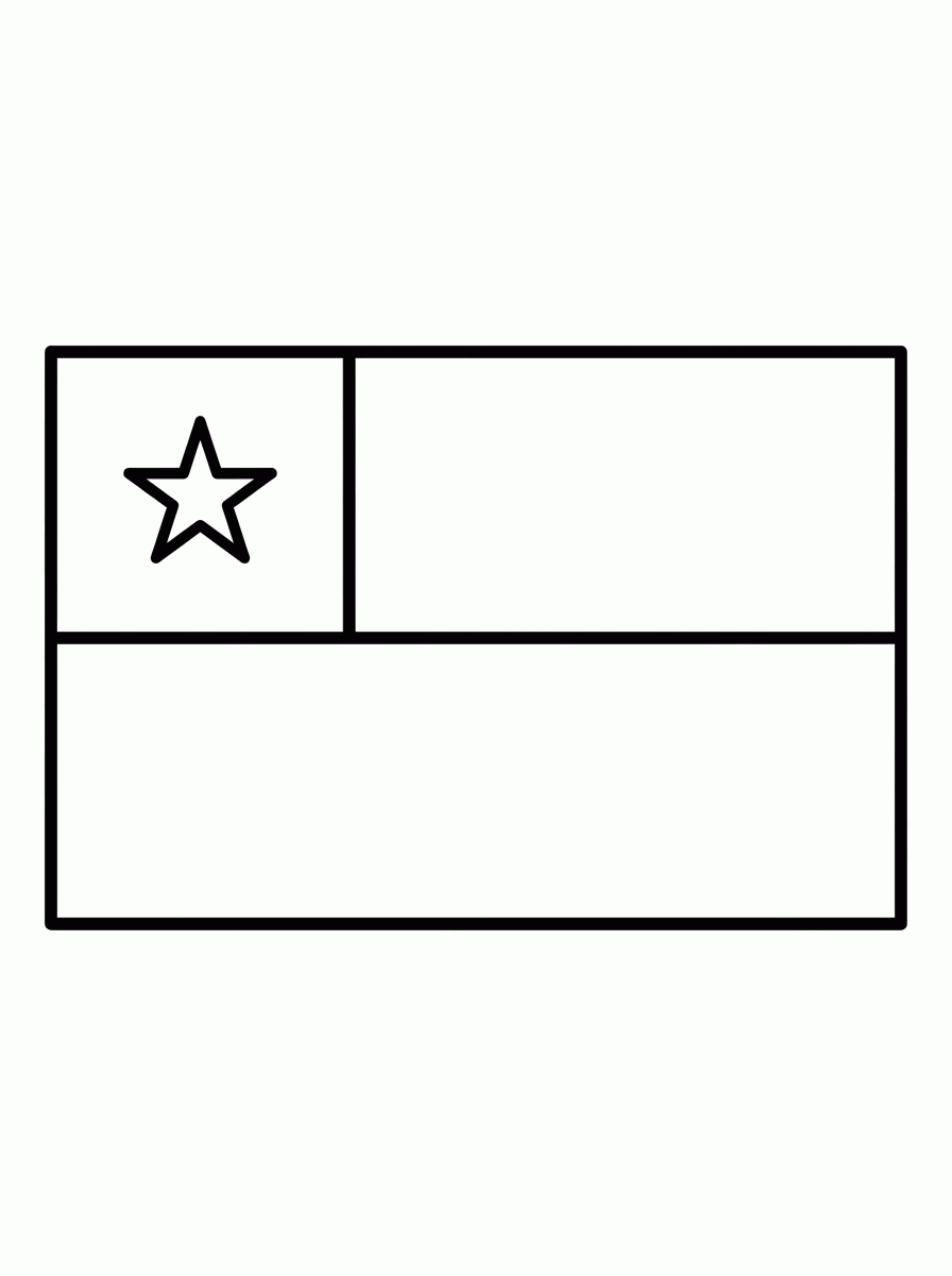 Bandeira do Chile (Flat) para colorir