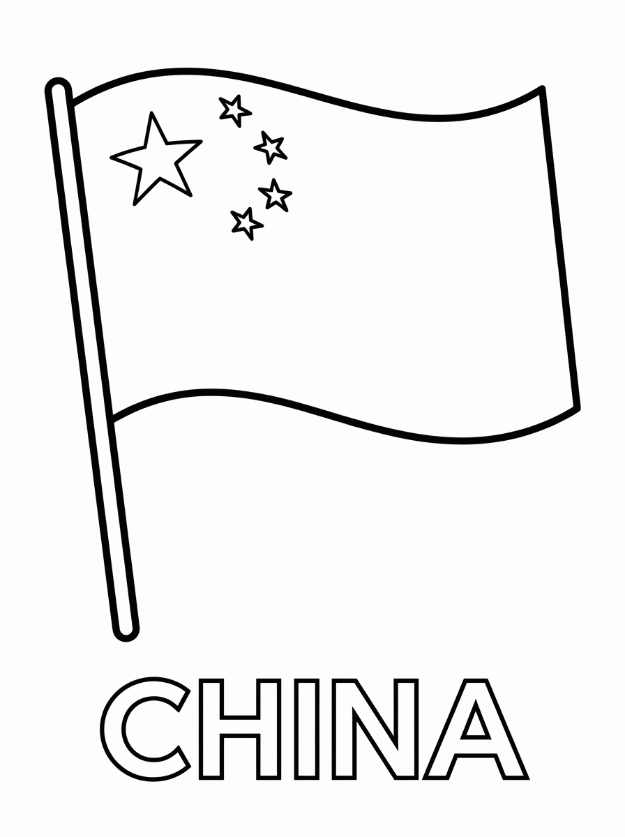 Bandeira da China para colorir