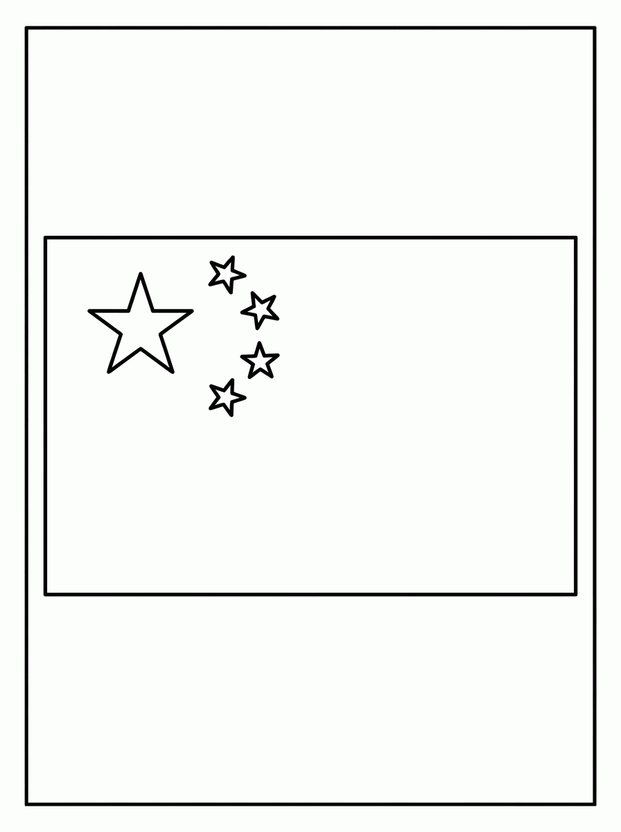 Bandeira da China (Flat) para colorir