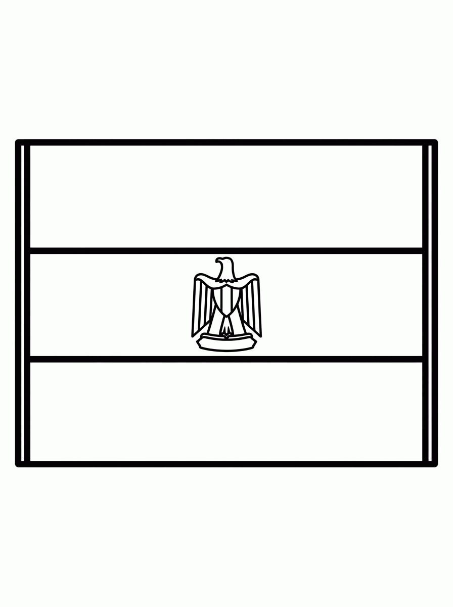 Bandeira do Egito (Flat) para colorir