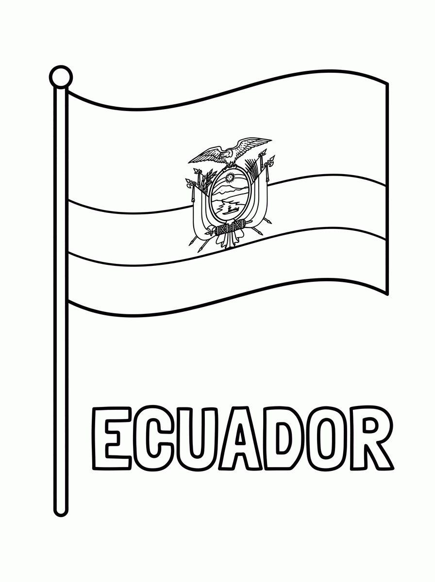 Bandeira do Equador para colorir