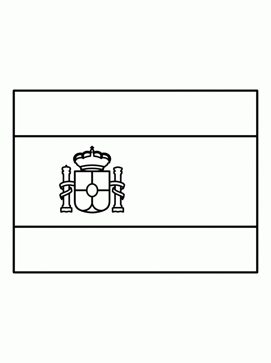 Bandeira da Espanha (Flat) para colorir