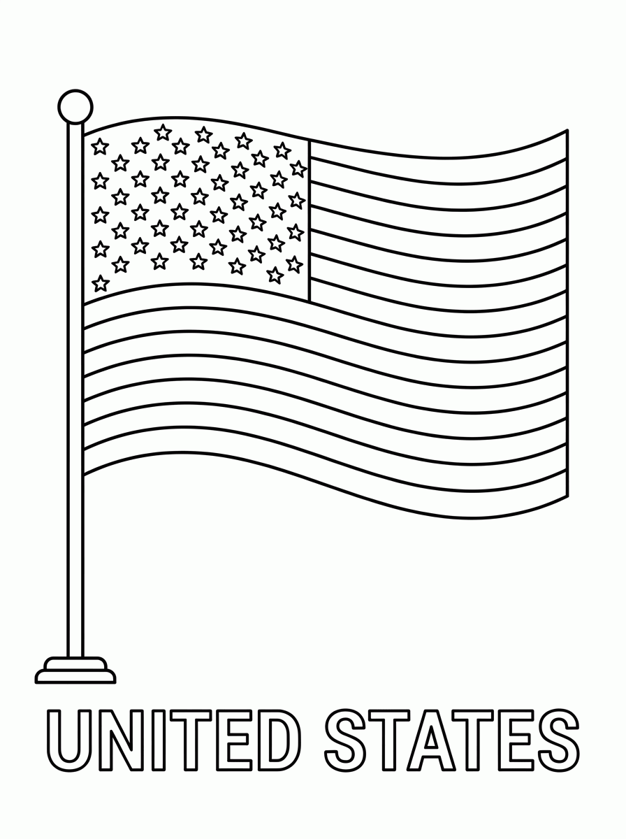 Bandeira dos Estados Unidos para colorir