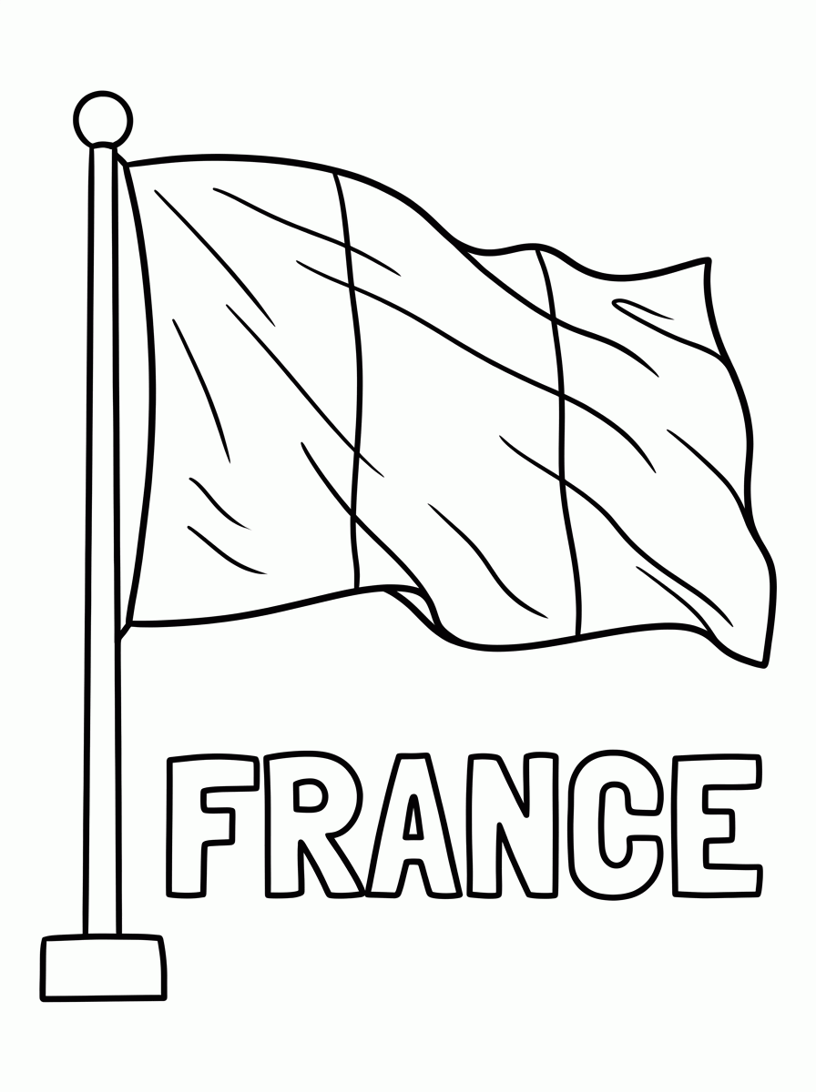 Bandeira da França para colorir
