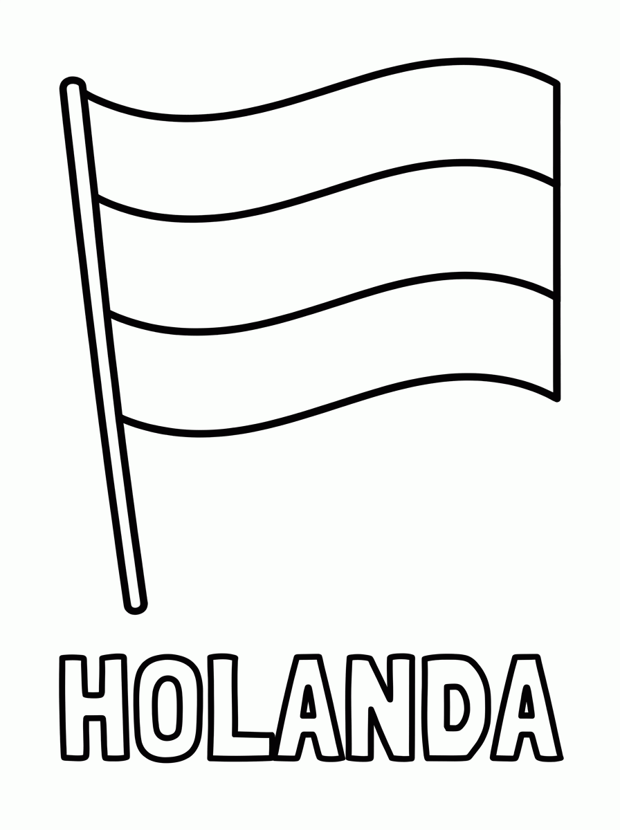 Bandeira da Holanda para colorir