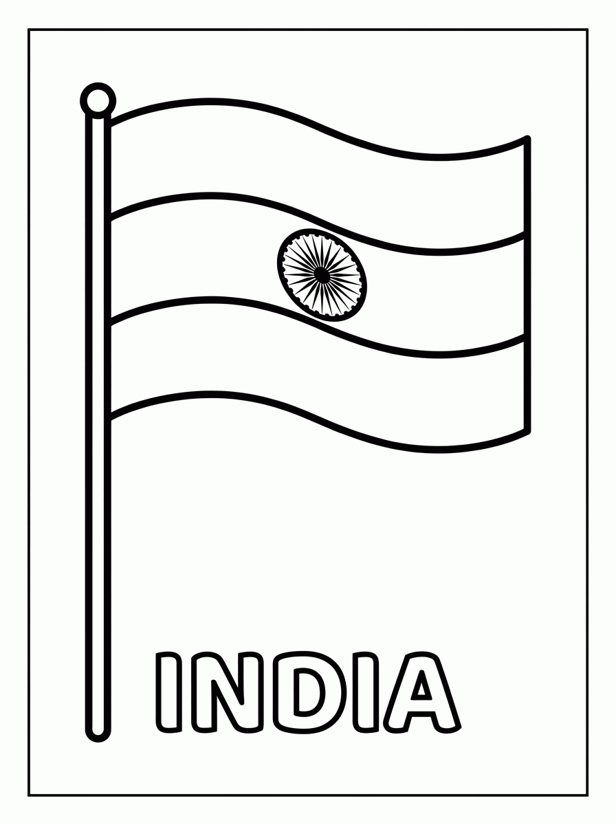 Bandeira da Índia para colorir