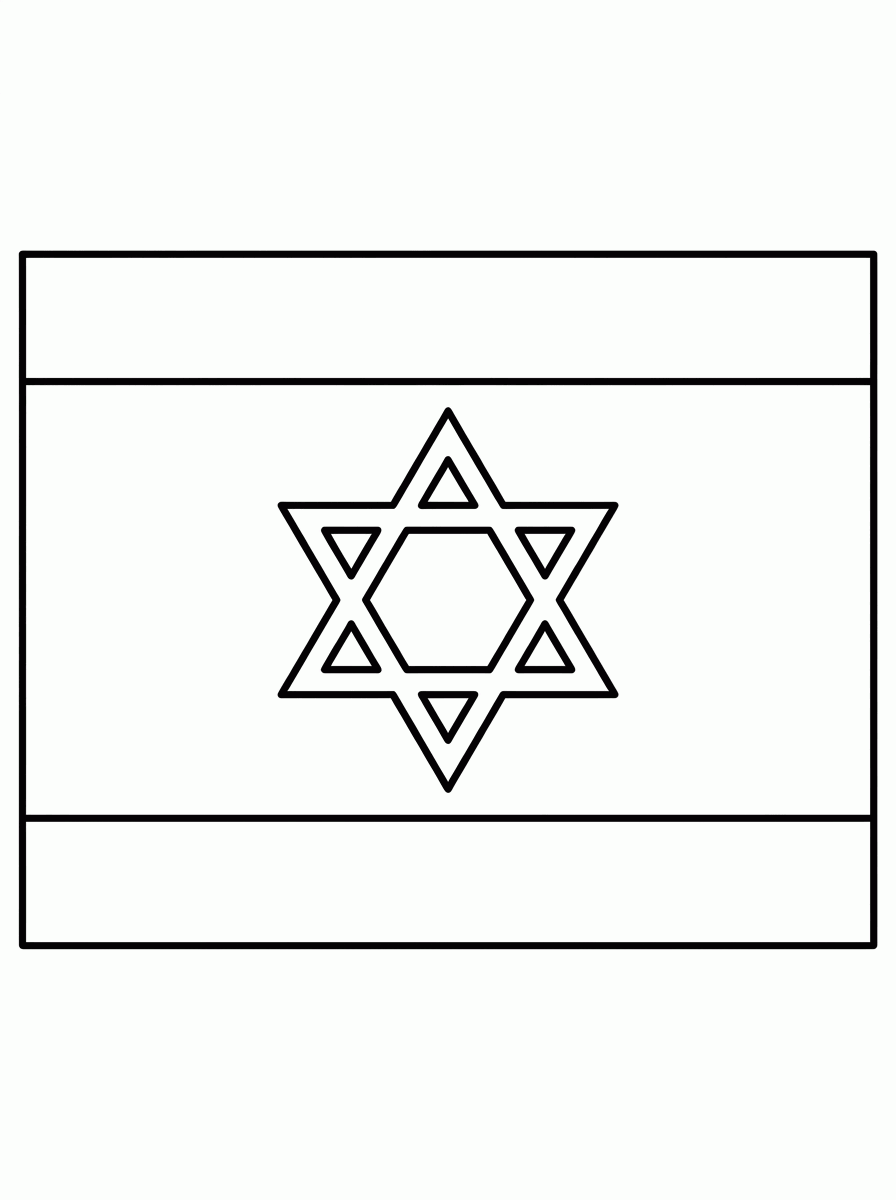 Bandeira de Israel (Flat) para colorir