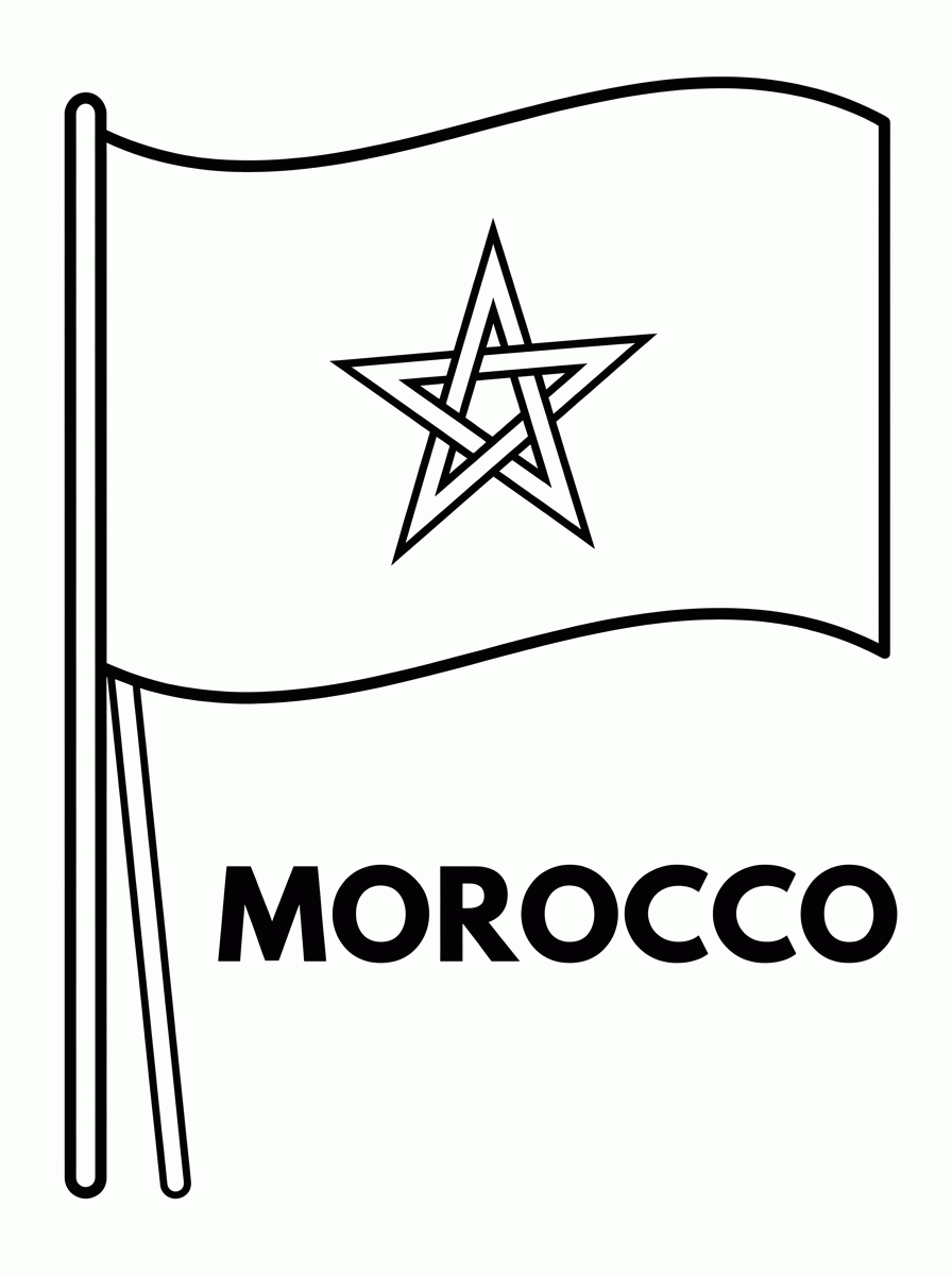 Bandeira de Marrocos para colorir