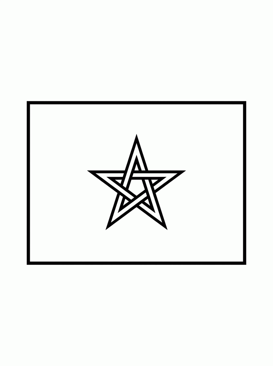 Bandeira de Marrocos (Flat) para colorir