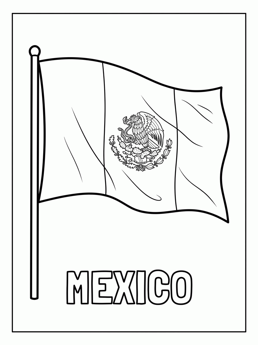 Bandeira do México para colorir