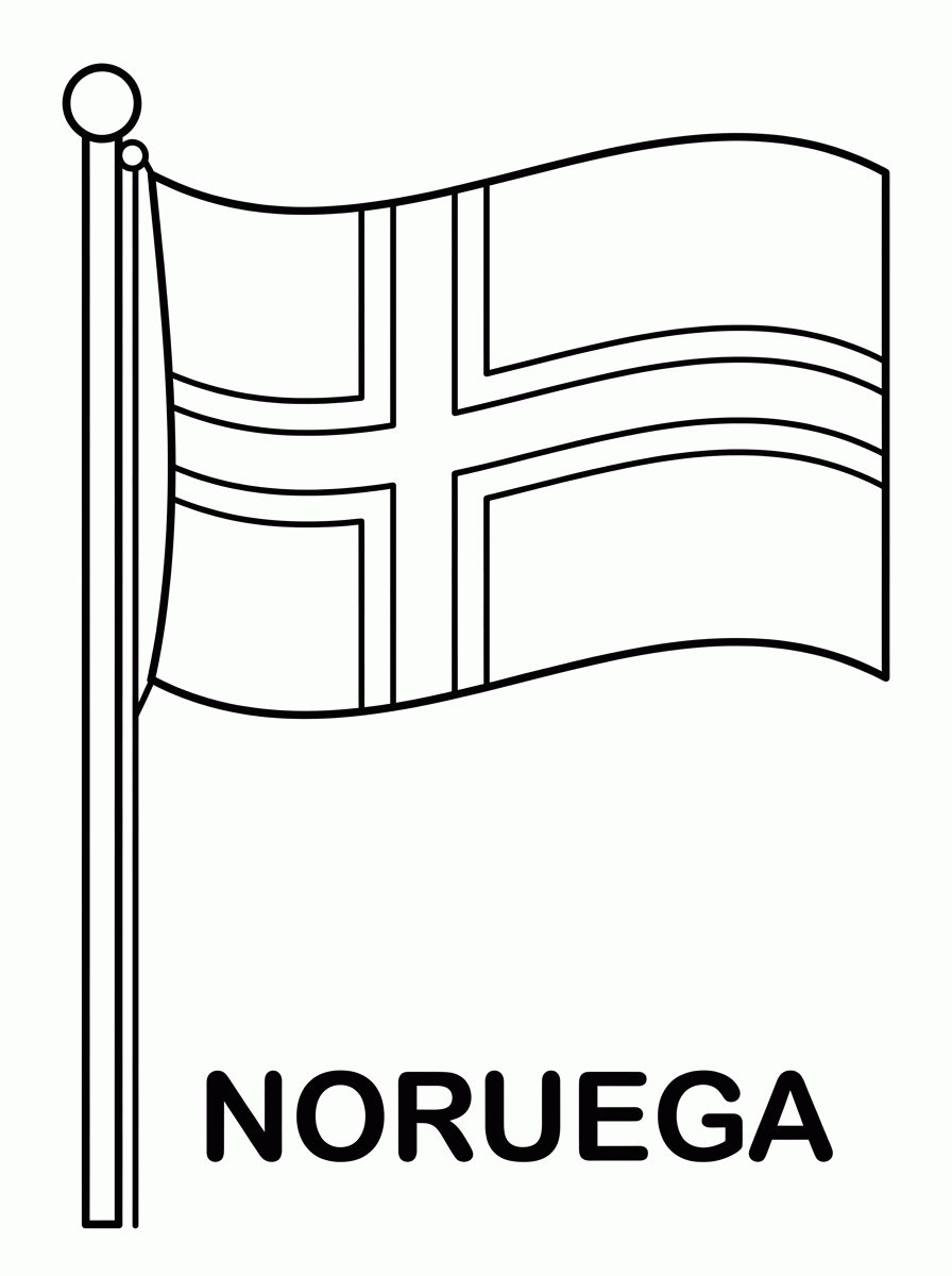 Bandeira da Noruega para colorir