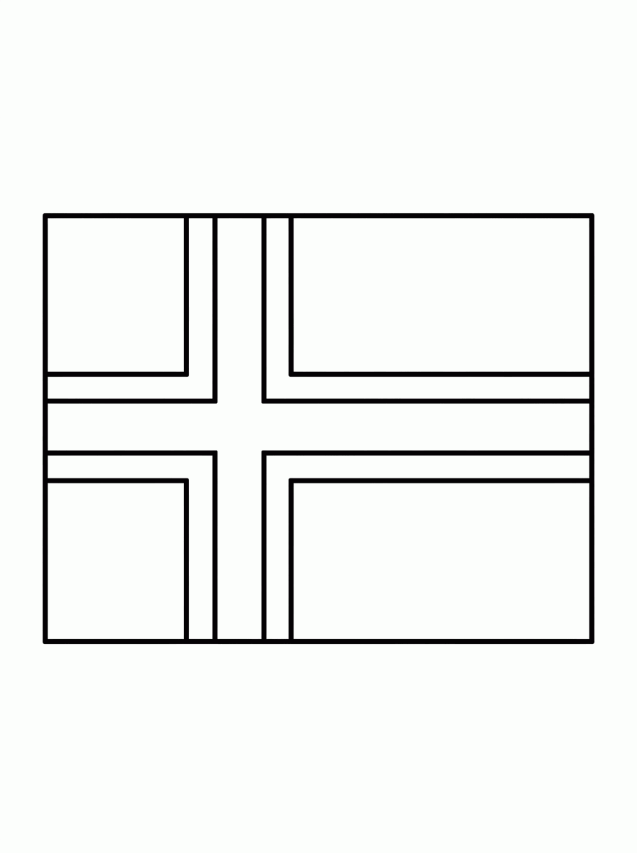 Bandeira da Noruega (Flat) para colorir