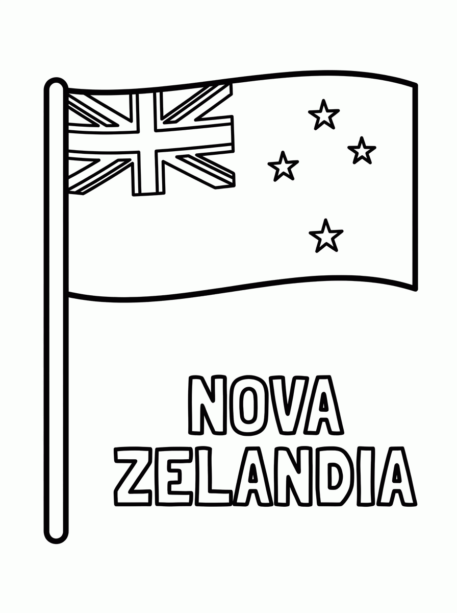 Bandeira da Nova Zelândia para colorir