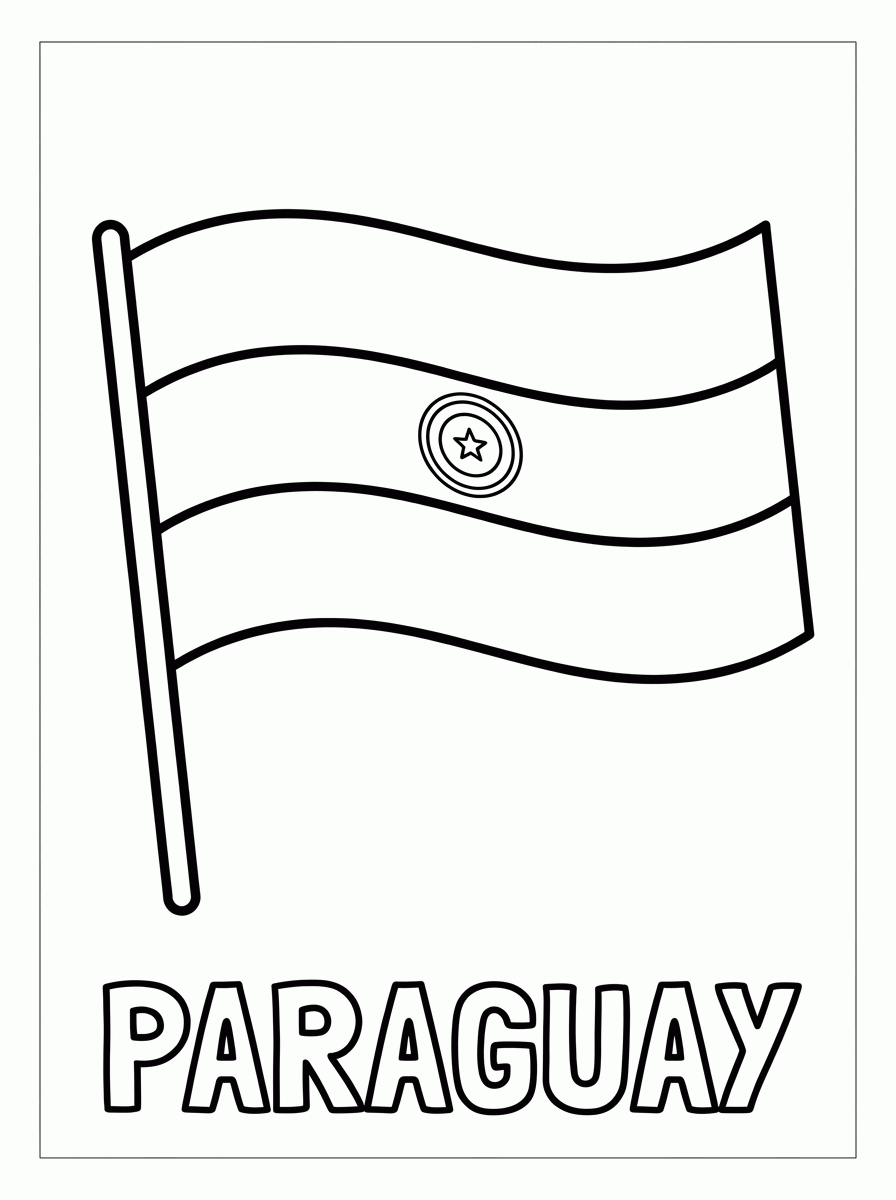 Bandeira do Paraguai para colorir