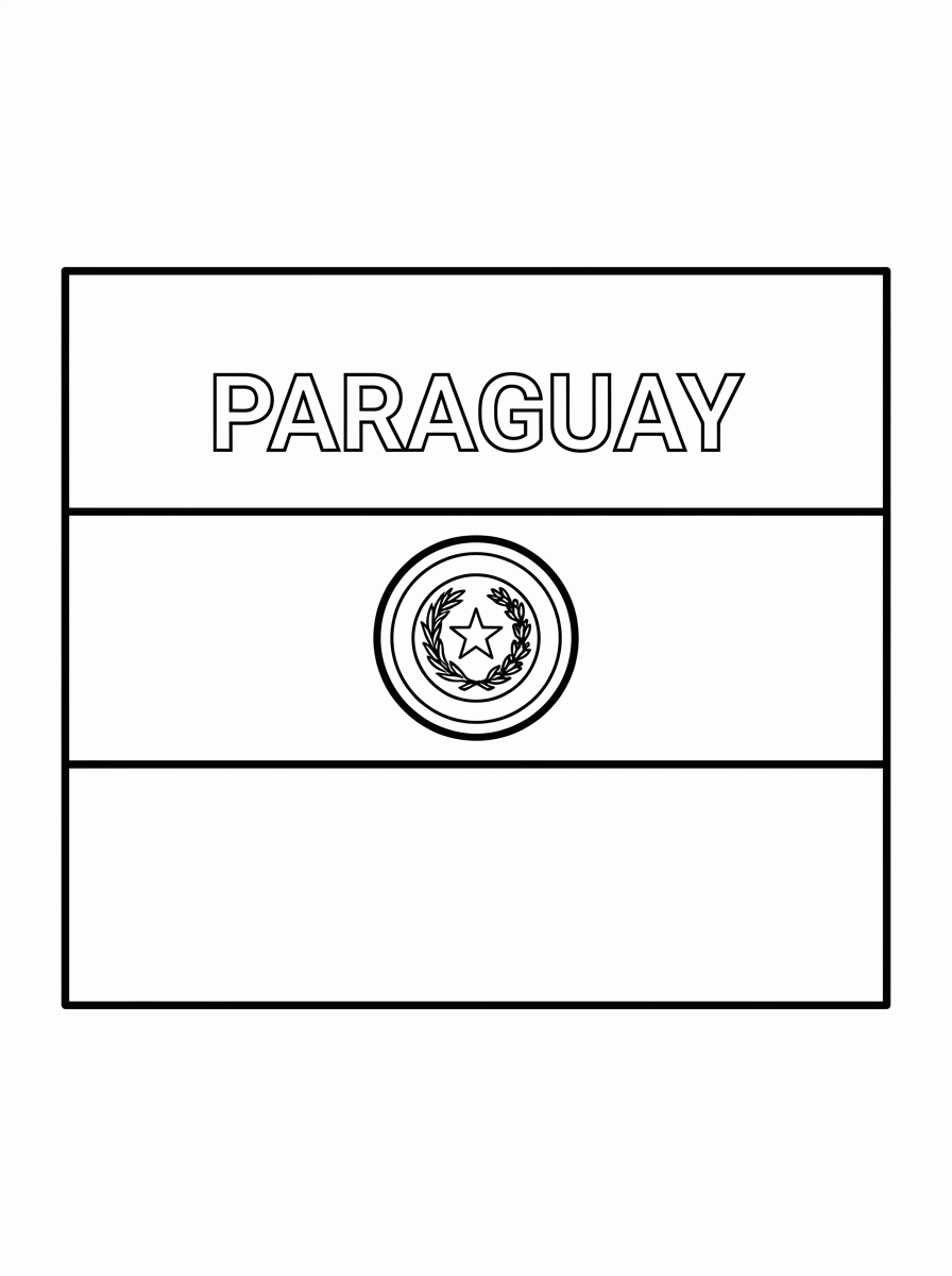 Bandeira do Paraguai (Flat) para colorir