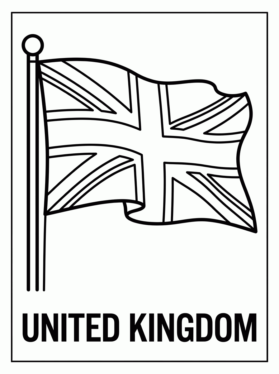 Bandeira do Reino Unido para colorir