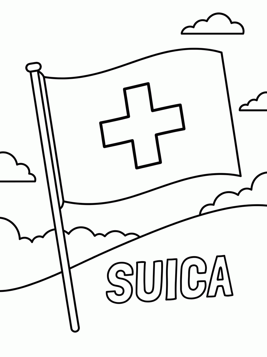 Bandeira da Suíça para colorir