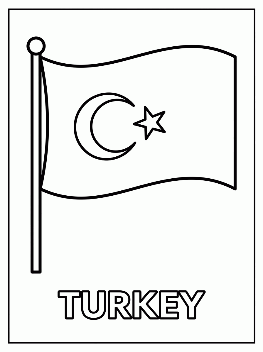 Bandeira da Turquia para colorir