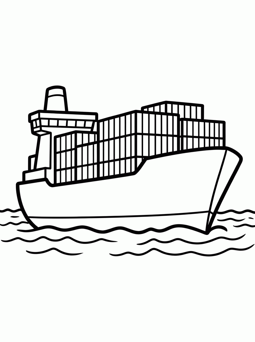 Navio de Carga para colorir