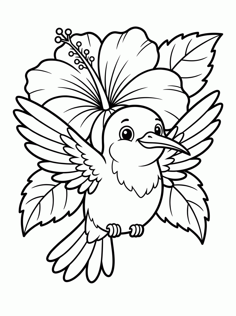 Beija-flor Voando para colorir