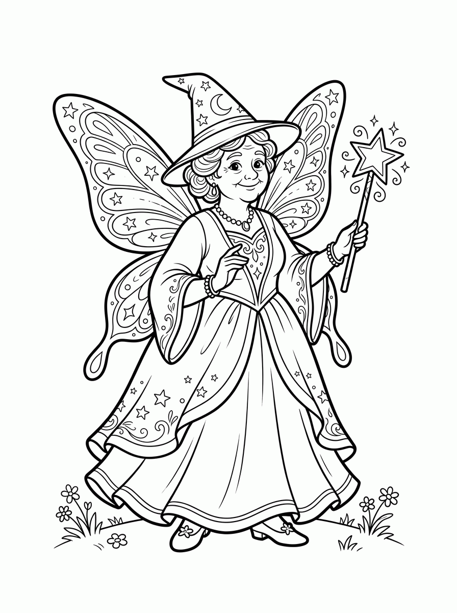Fada Madrinha para colorir