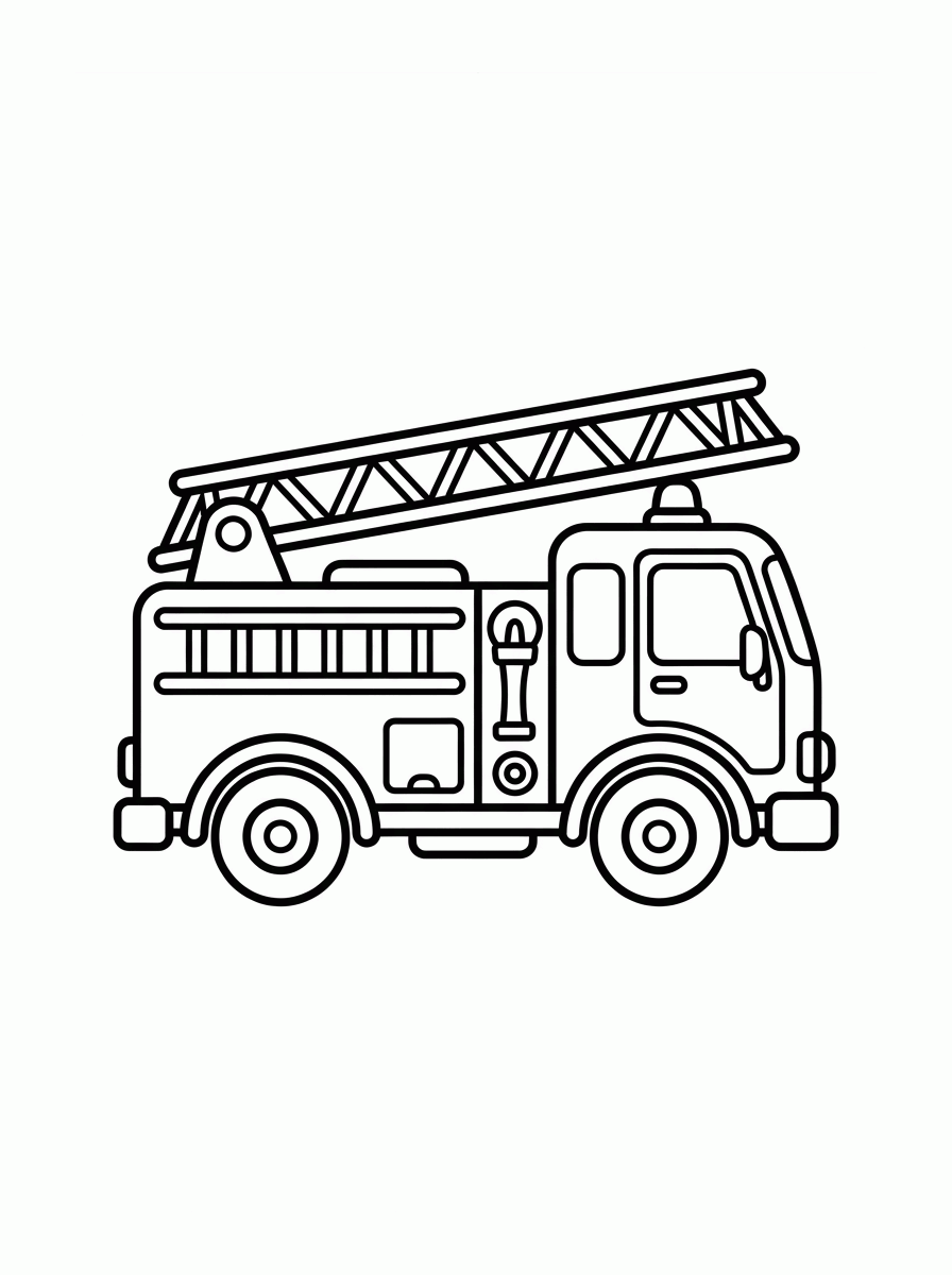Caminhão de Bombeiros para colorir