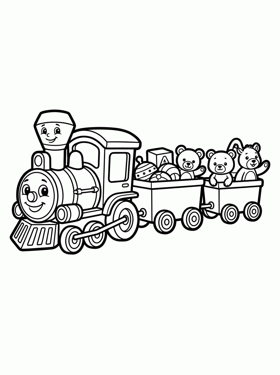 Trenzinho de Brinquedo para colorir