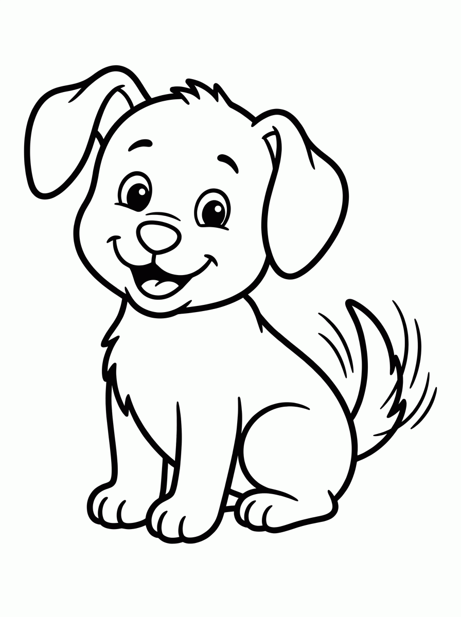 Cachorro Brincalhão para colorir