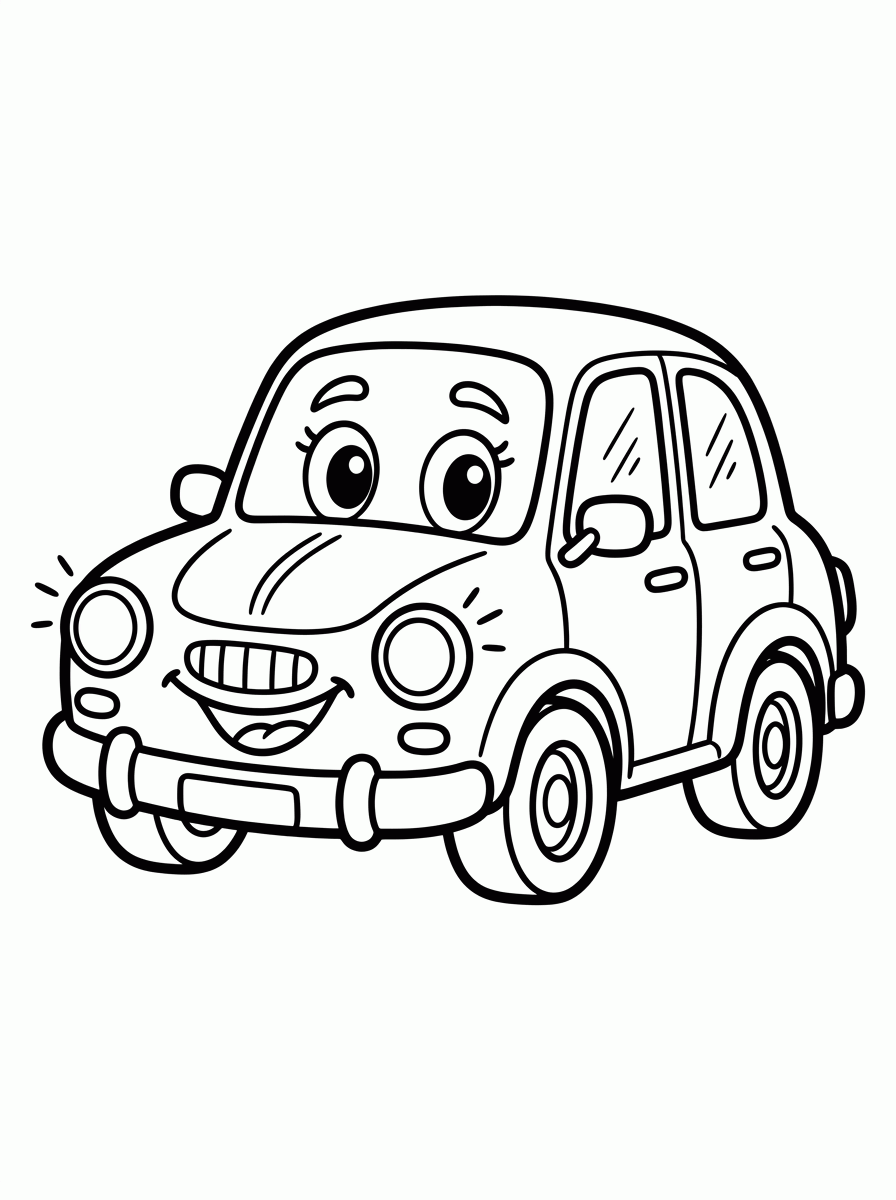 Carrinho Sorridente para colorir