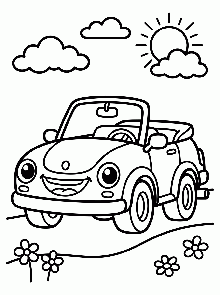 Carro Conversível para colorir
