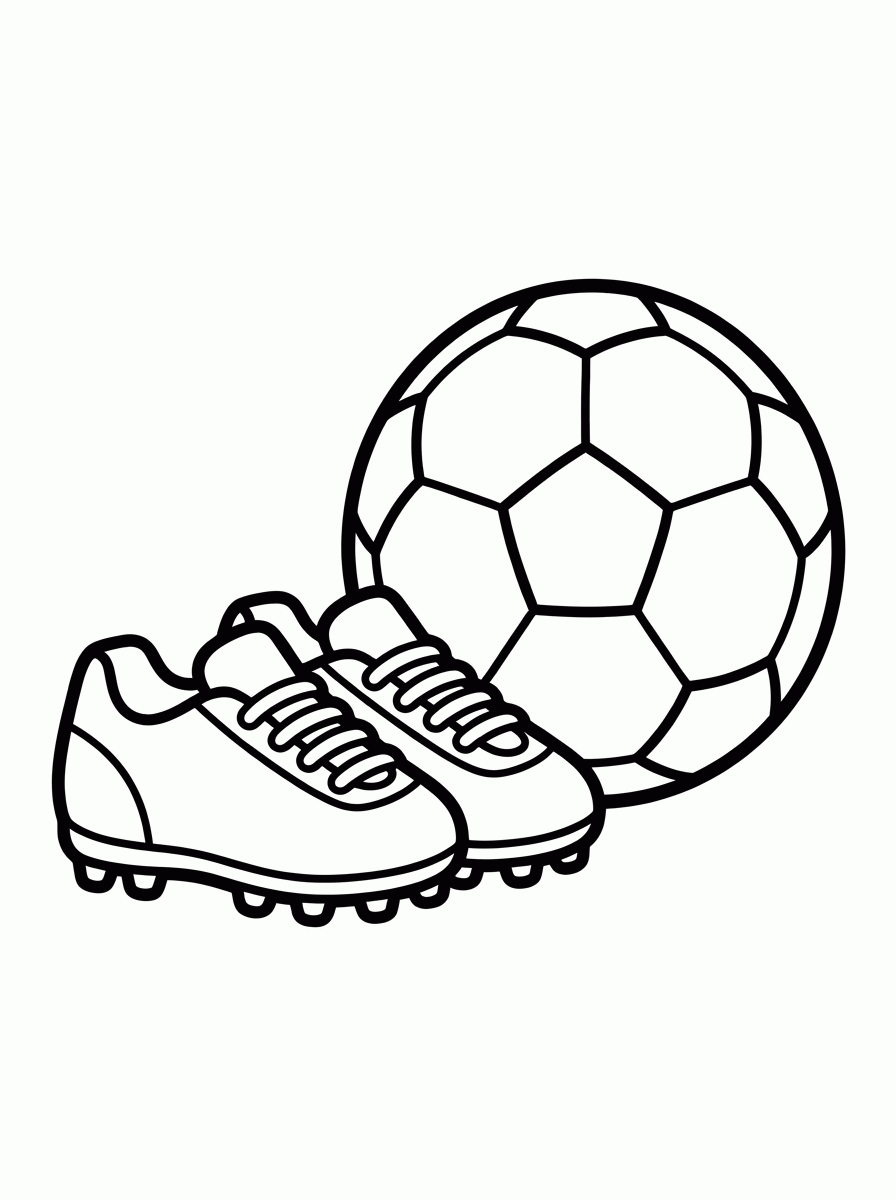 Par de Chuteiras com Bola para colorir