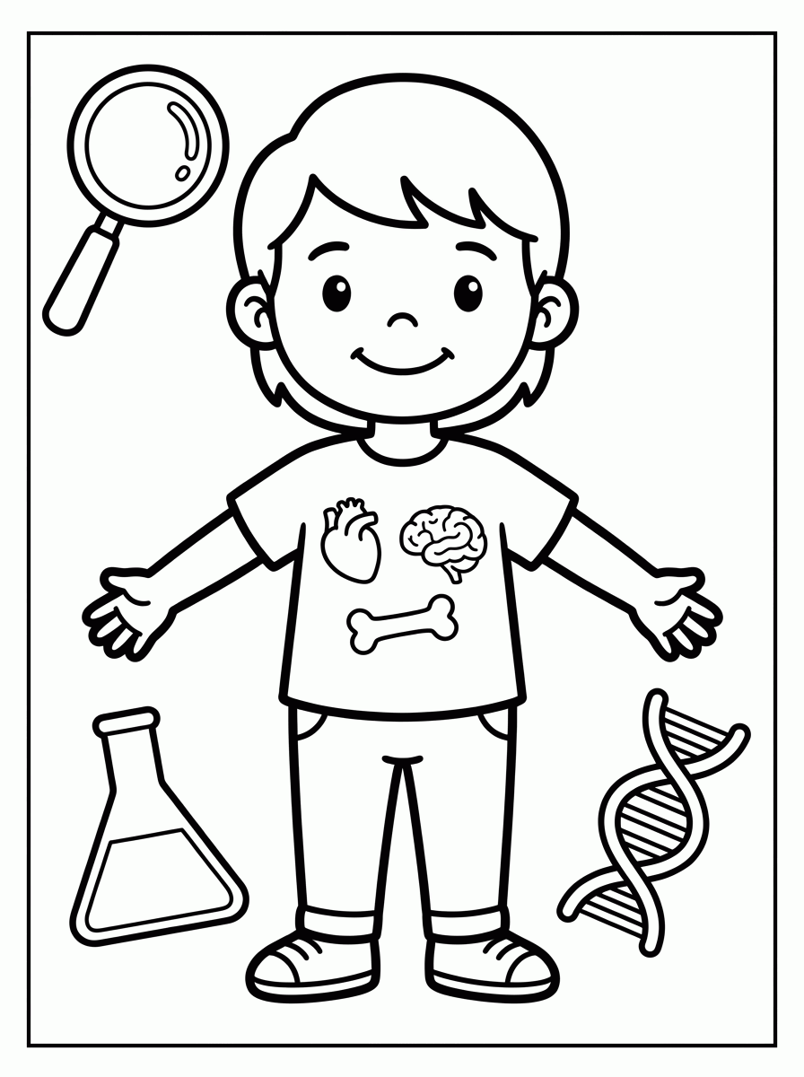 Corpo humano para colorir