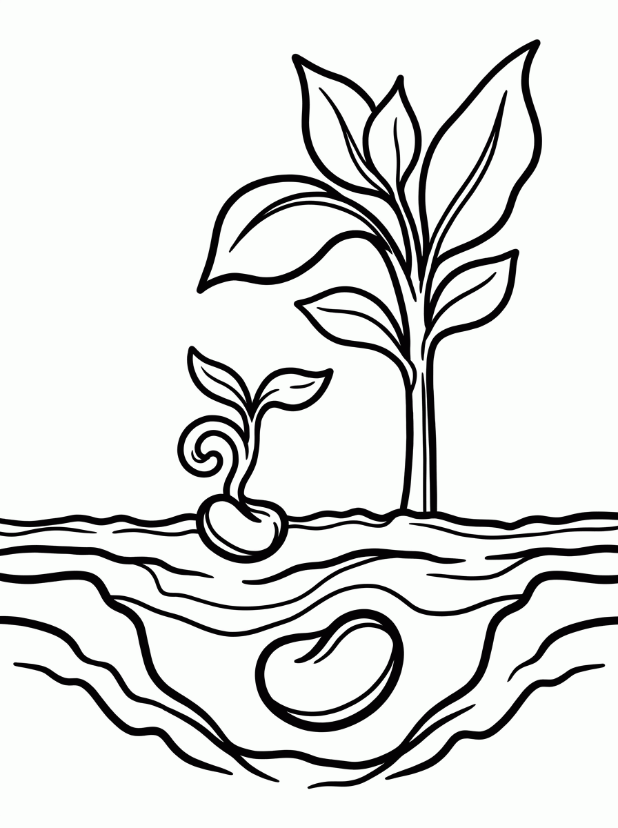 Germinação da semente para colorir