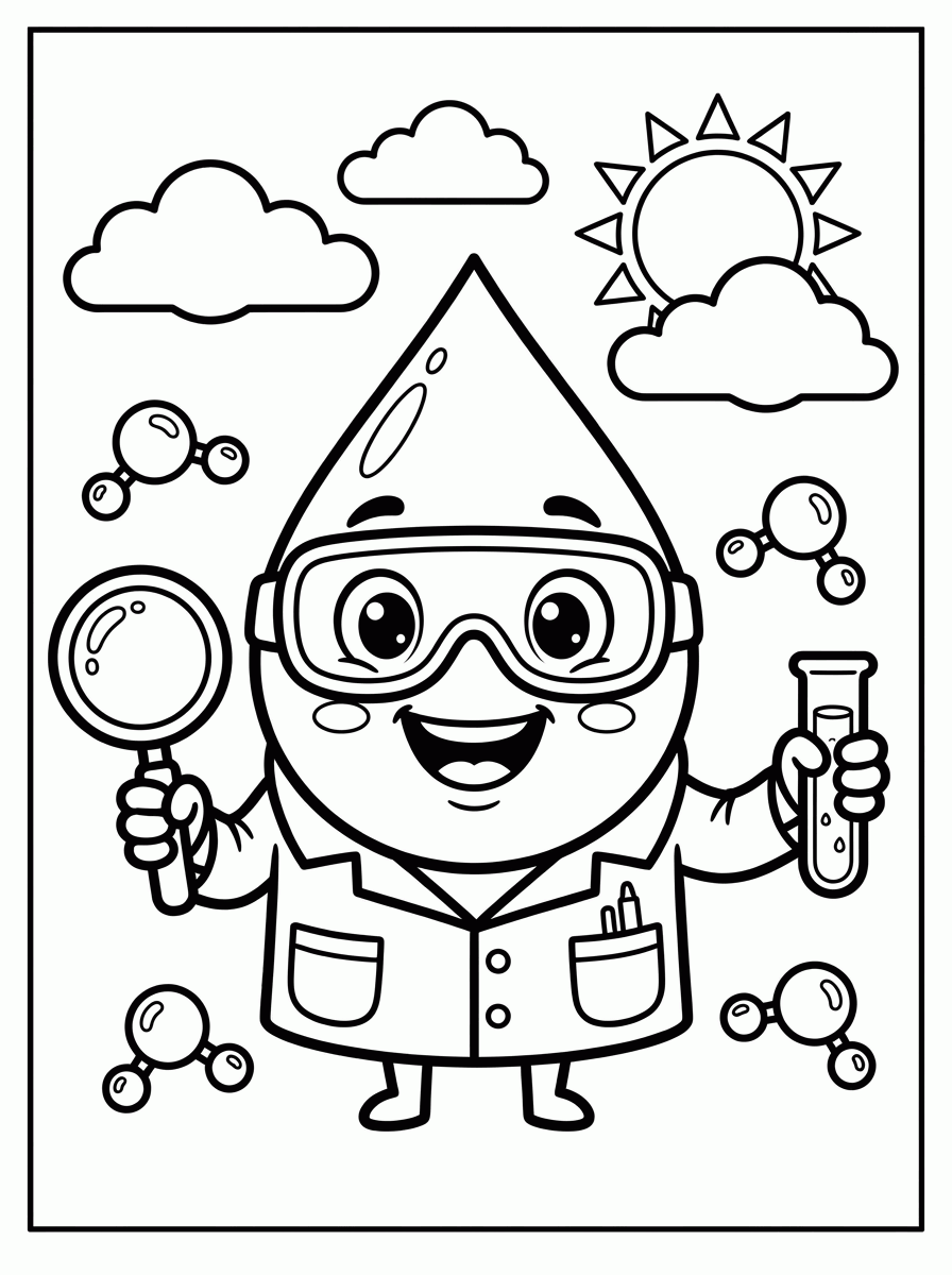 Gota de água para colorir