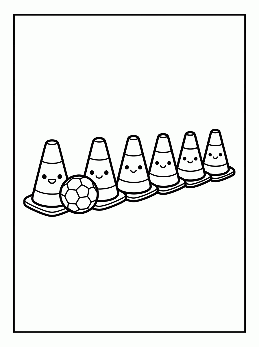 Cones de Treino para colorir