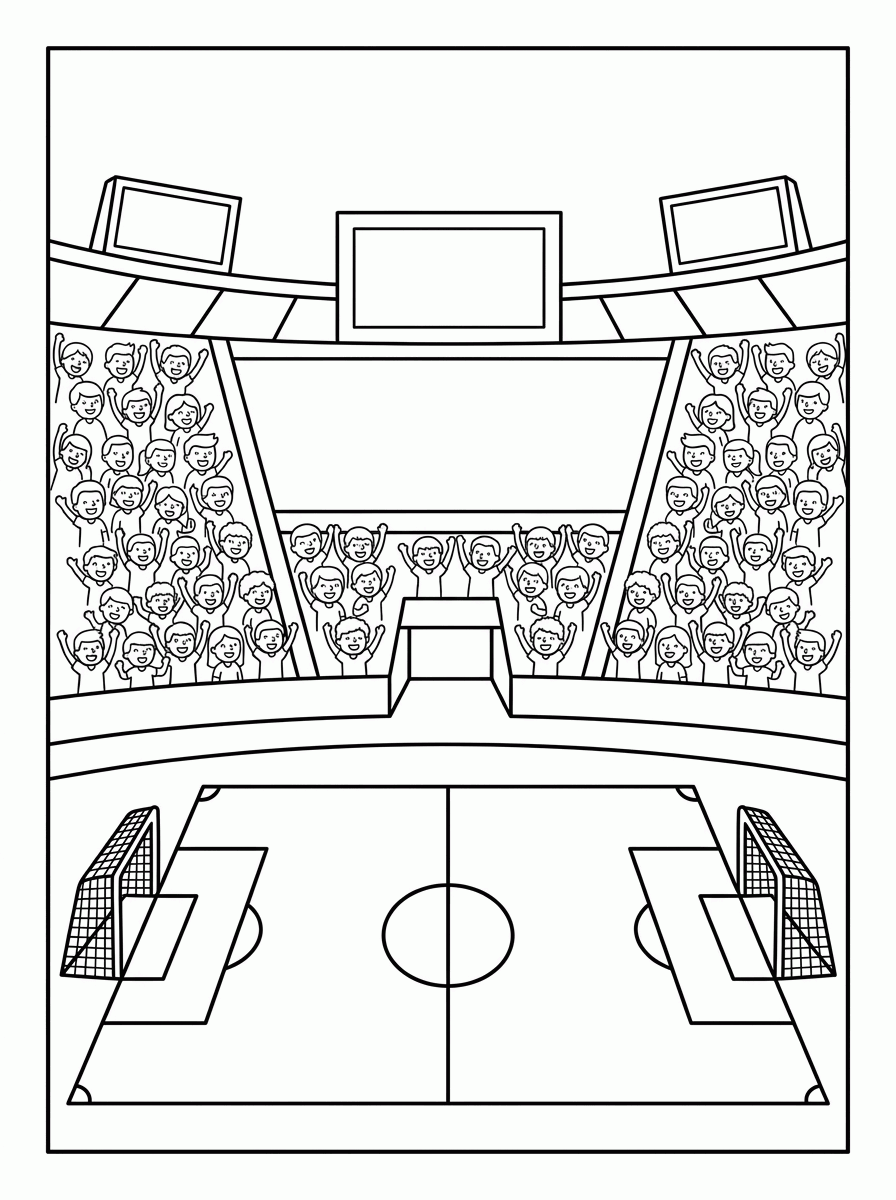 Estádio de Futebol para colorir