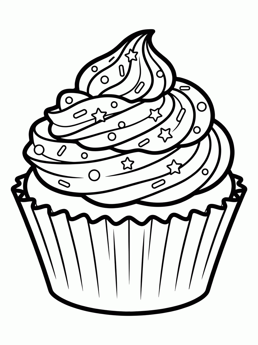 Cupcake com Confeitos para colorir