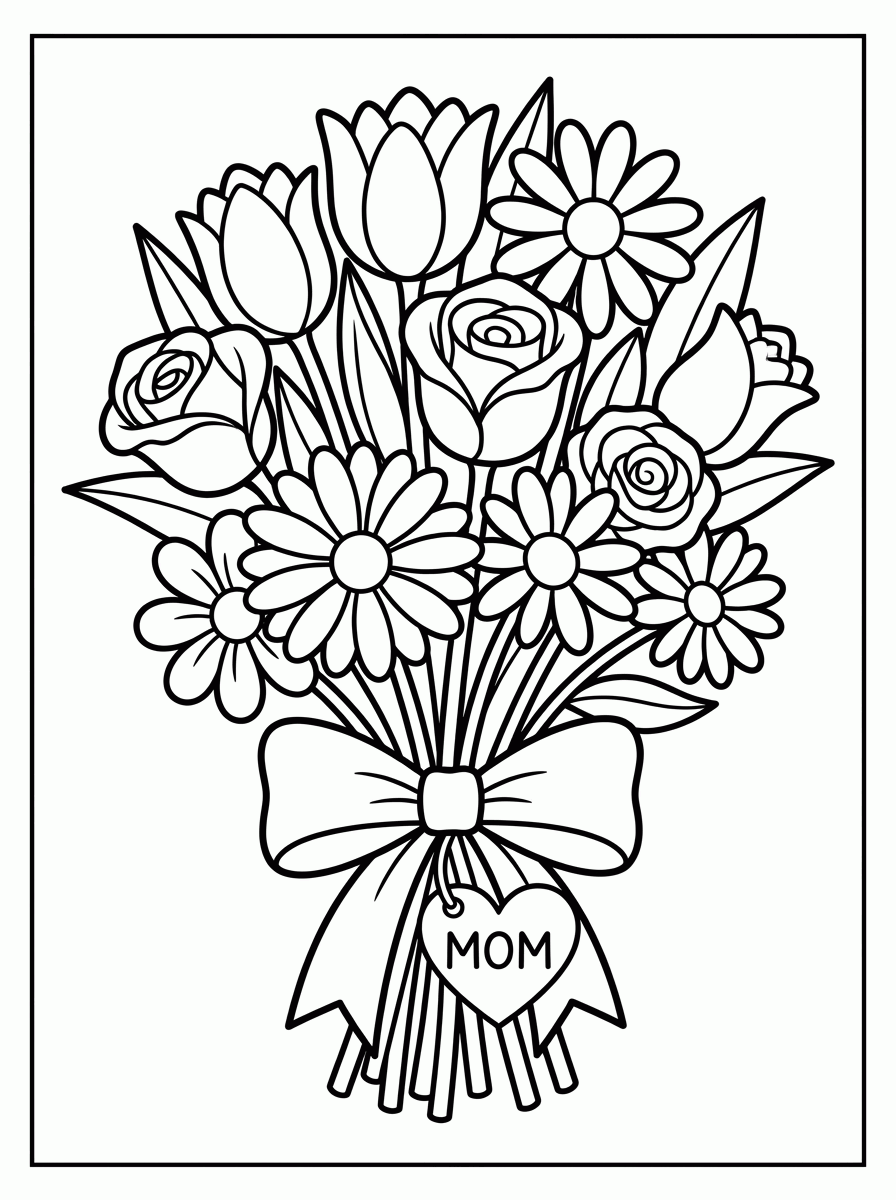 Buquê para a Mamãe para colorir