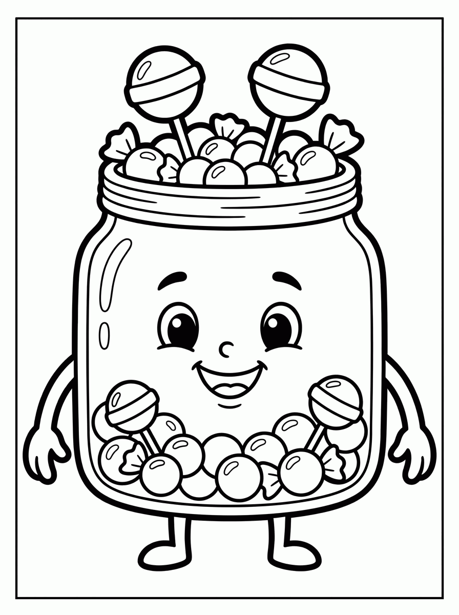 Pote de Balas para colorir