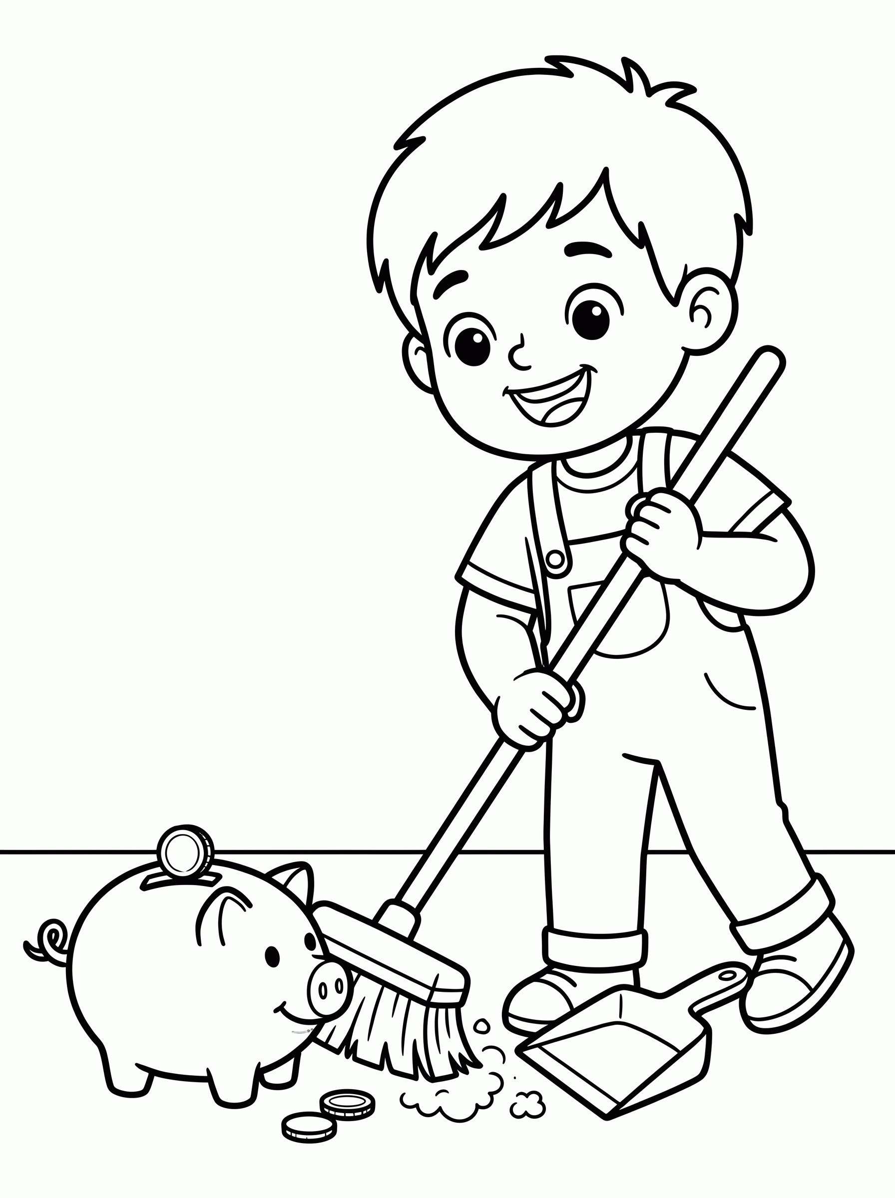 Ajudar em casa para colorir
